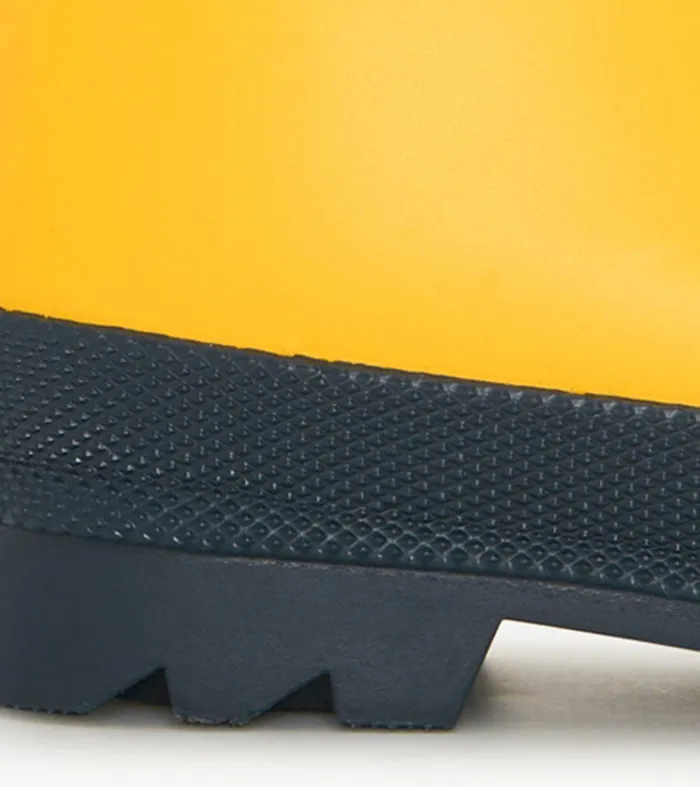 Kids Yellow and Navy Matte Rain Boots Hatley