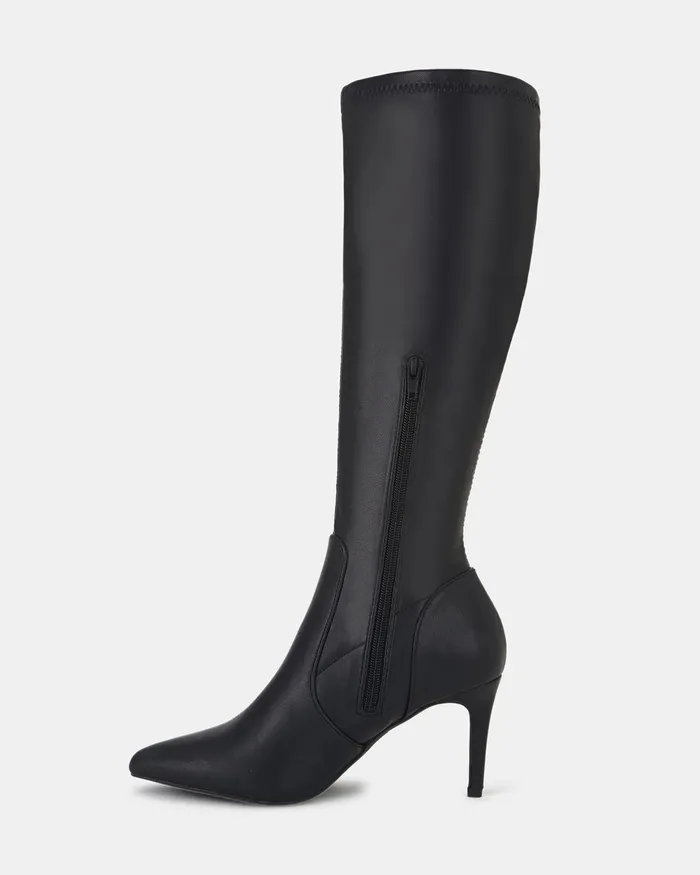 Knee High Boots NOVO Shoes Women ORLEANS Black Smooth