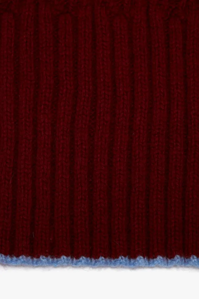 Knitwear Women Victoria Beckham Exclusive Logo Patch Scarf In Burgundy