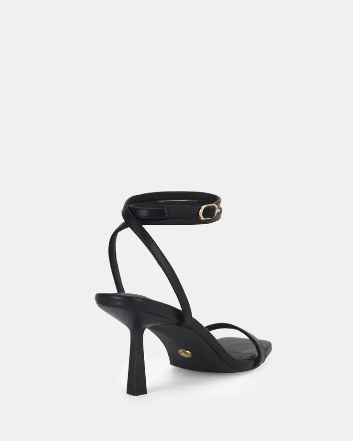 LAKER BLACK Open Toe Heels Party NOVO Shoes Women