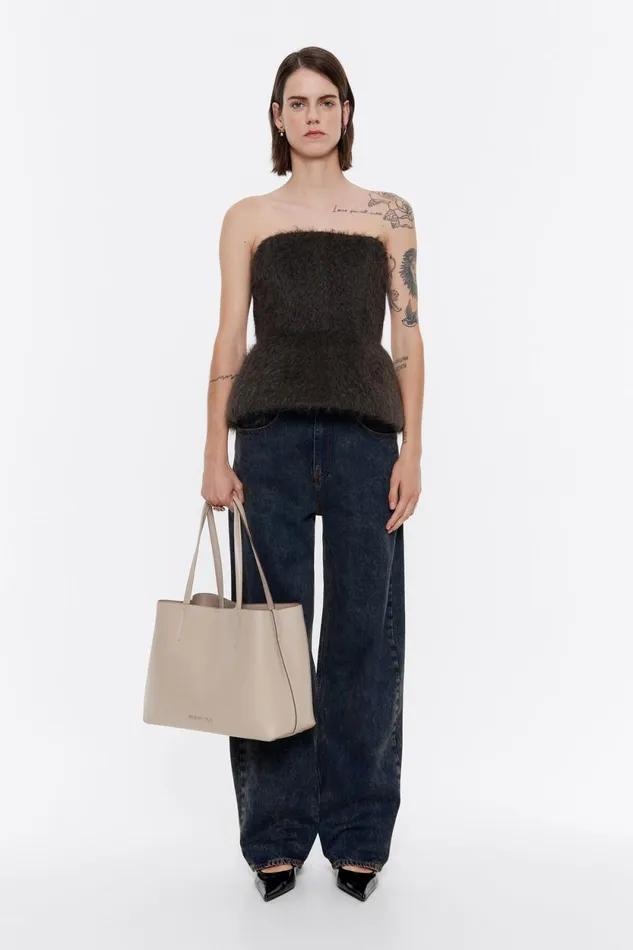 Large Light Gray Leather Chihuahua Shopper Bag Light Grey Women Bimba Y Lola Handbags Large Light Gray Leather Chihuahua Shopper Bag Light Grey Women Bimba Y Lola Handbags