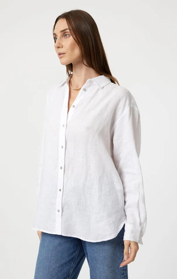 Linen ButtonUp Shirt In White Women Mavi Jeans Shirts Linen ButtonUp Shirt In White Women Mavi Jeans Shirts