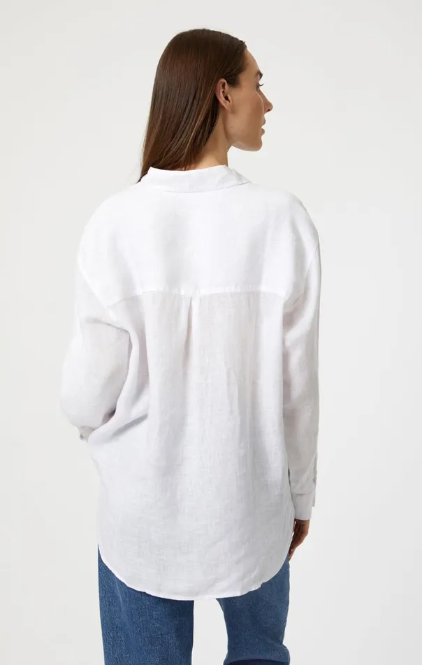 Linen ButtonUp Shirt In White Women Mavi Jeans Shirts Linen ButtonUp Shirt In White Women Mavi Jeans Shirts