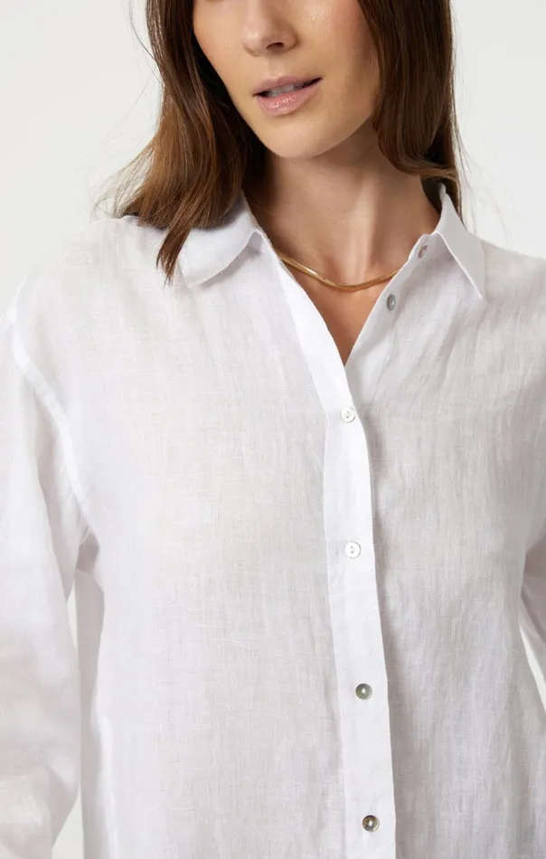 Linen ButtonUp Shirt In White Women Mavi Jeans Shirts Linen ButtonUp Shirt In White Women Mavi Jeans Shirts