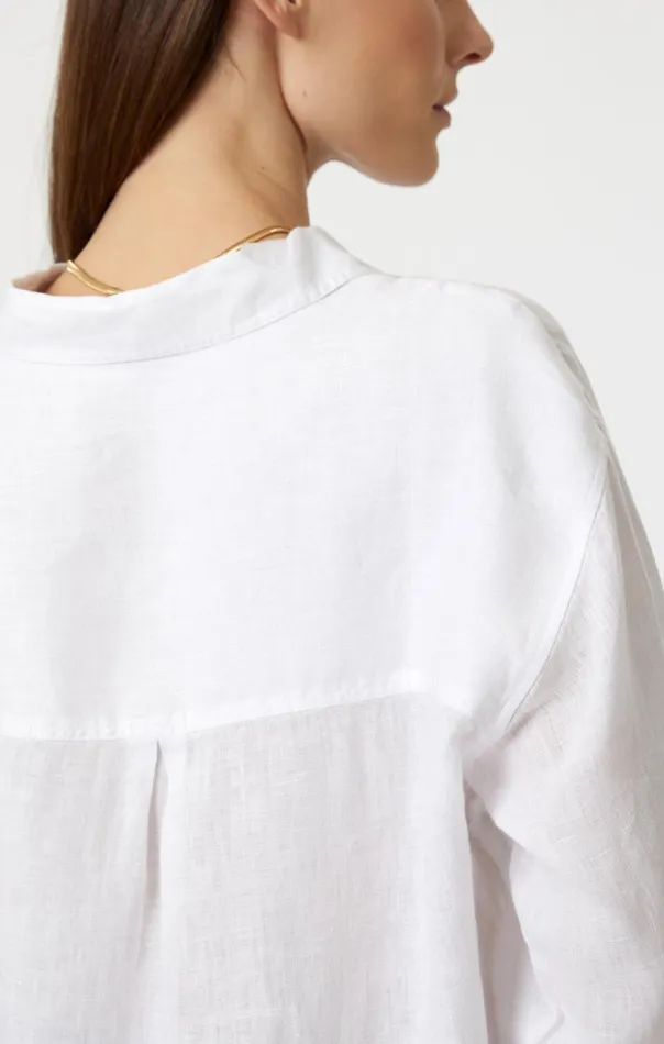 Linen ButtonUp Shirt In White Women Mavi Jeans Shirts Linen ButtonUp Shirt In White Women Mavi Jeans Shirts