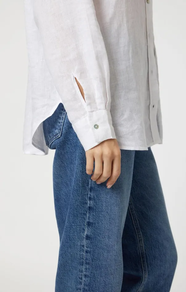 Linen ButtonUp Shirt In White Women Mavi Jeans Shirts Linen ButtonUp Shirt In White Women Mavi Jeans Shirts