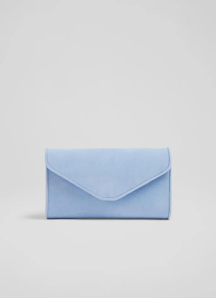 LK Bennett Dominica Orange Suede Clutch Bag Women Clutch Bags