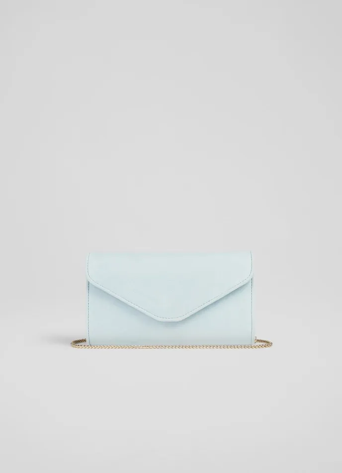 LK Bennett Dominica Orange Suede Clutch Bag Women Clutch Bags