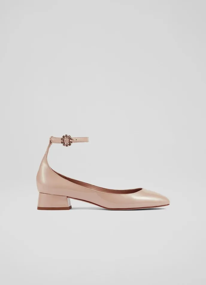 LK Bennett Dottie Pink Pearlised Patent D039orsay Pumps Women Court Shoes