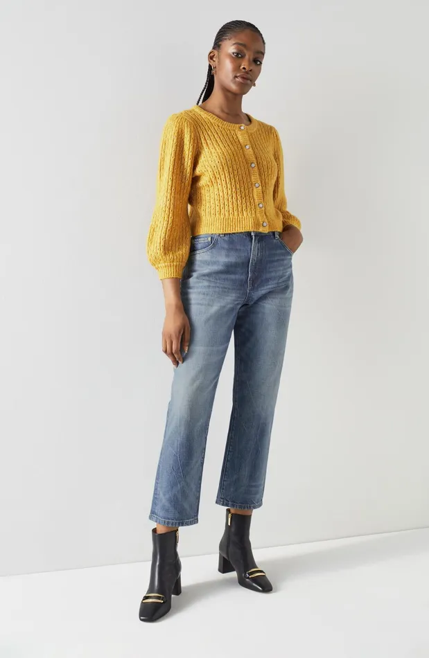 LK Bennett Fara Mid Indigo Denim Cropped Jeans Women Trousers