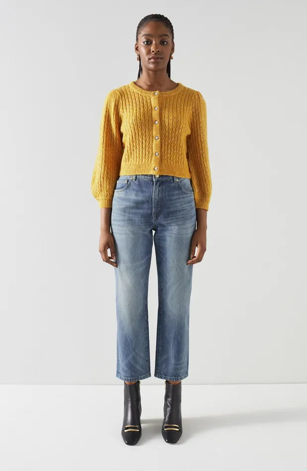 LK Bennett Fara Mid Indigo Denim Cropped Jeans Women Trousers