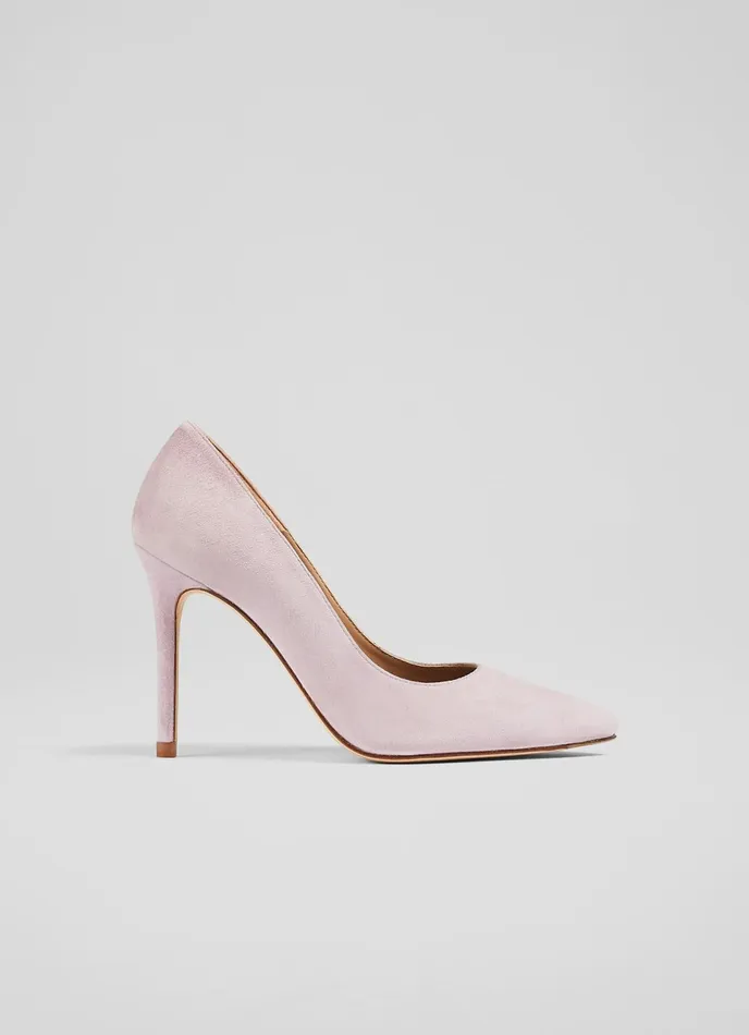 LK Bennett Fern Lilac Suede Pointed Toe Courts Women Court Shoes