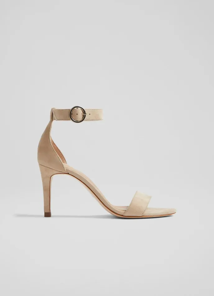 LK Bennett Ivy Beige Suede Heeled Sandals Women Sandals