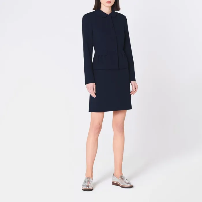 LK Bennett Nolan Navy Peplum Jacket Women Coats and Jackets