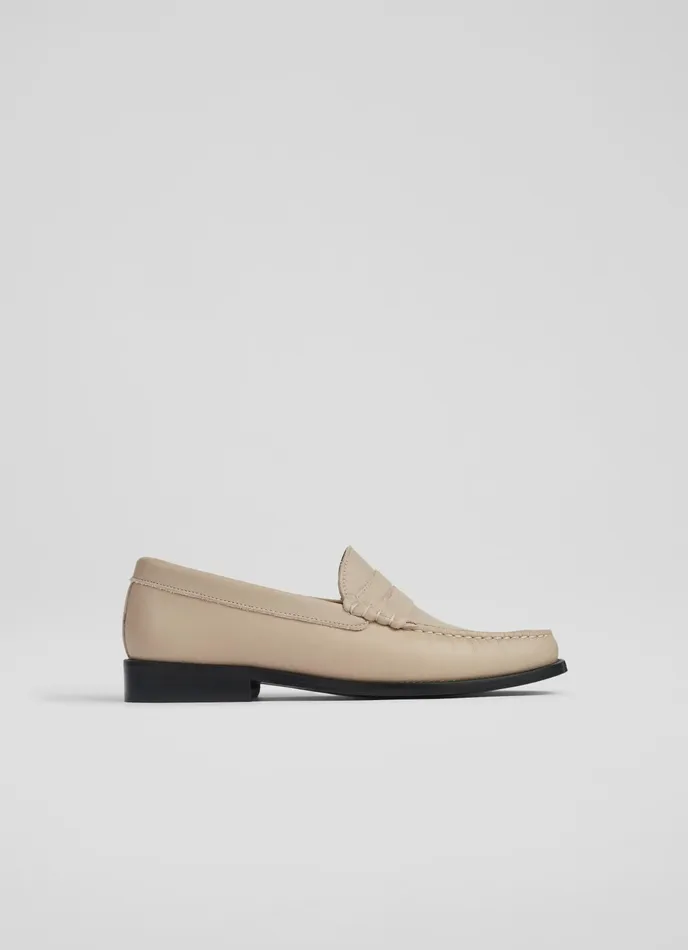 LK Bennett Solo Latte Leather Loafers Women Loafers