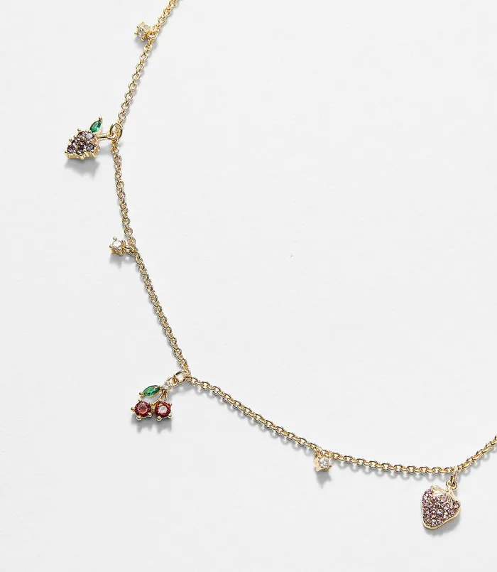 LOFT Cherry Charm Necklace Gold Women Jewelry