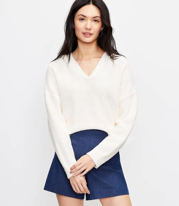LOFT Hoodie Sweater Whisper White Women Sweaters