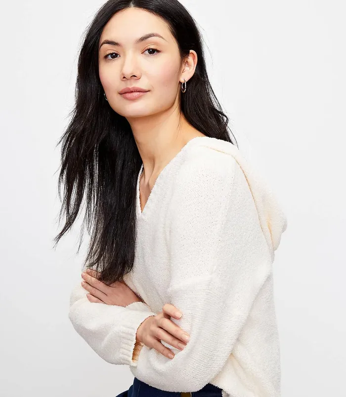 LOFT Hoodie Sweater Whisper White Women Sweaters