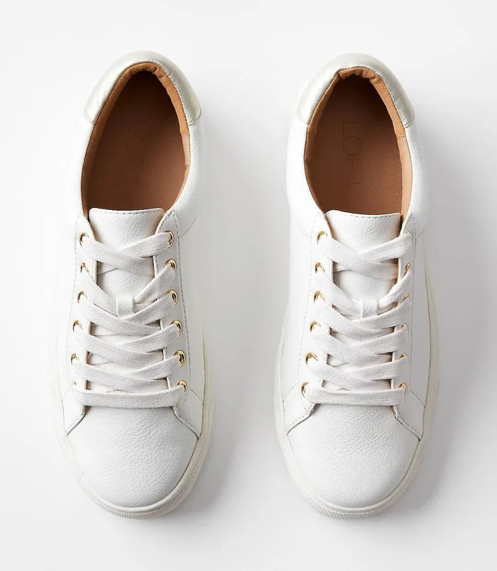 LOFT Modern Lace Up Sneakers Whisper White Women Shoes