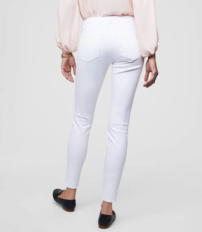LOFT Petite Curvy Slim Pocket Skinny Jeans In White White Women Petite Jeans
