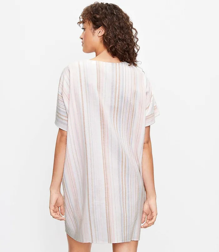 LOFT Striped Kimono Whisper White Women Wraps and Scarves