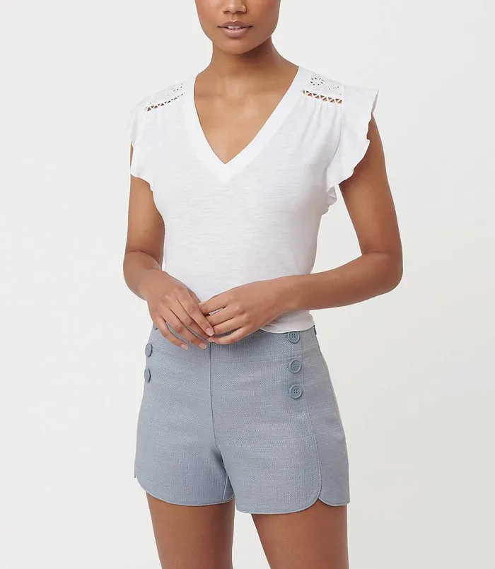 LOFT Textured Sailor Shorts Soft Faded Blue Women Shorts