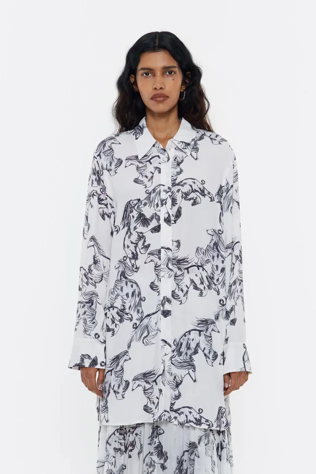 Long Gray Greyhound Shirt Galgo Big Grey Women Bimba Y Lola Shirts