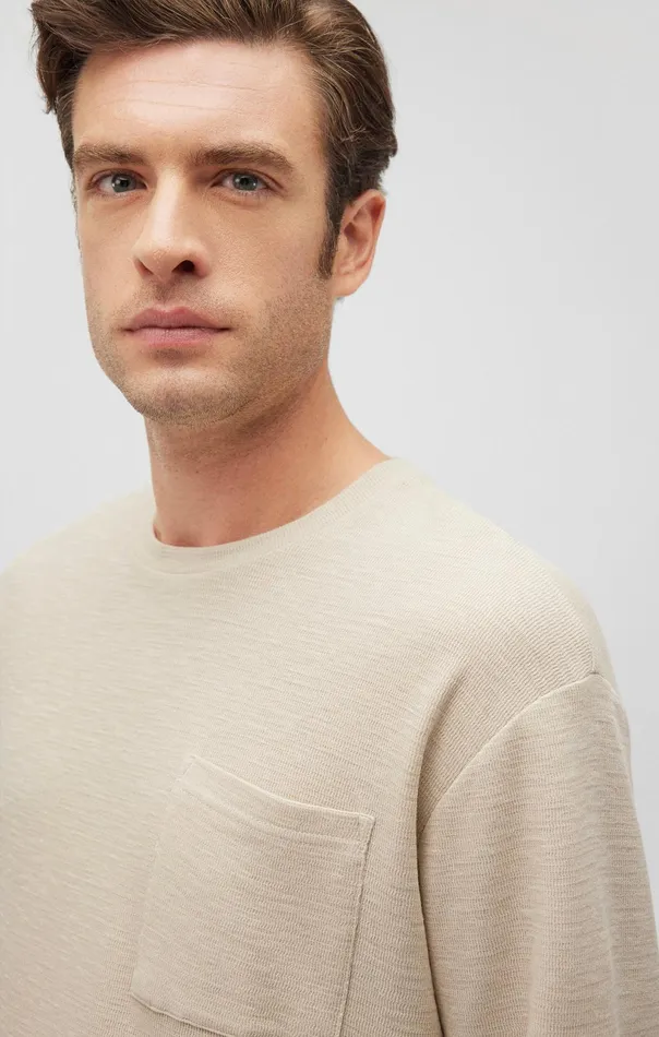 Long Sleeve Pocket TShirt In Pelican Men Mavi Jeans TShirts Long Sleeve Pocket TShirt In Pelican Men Mavi Jeans TShirts