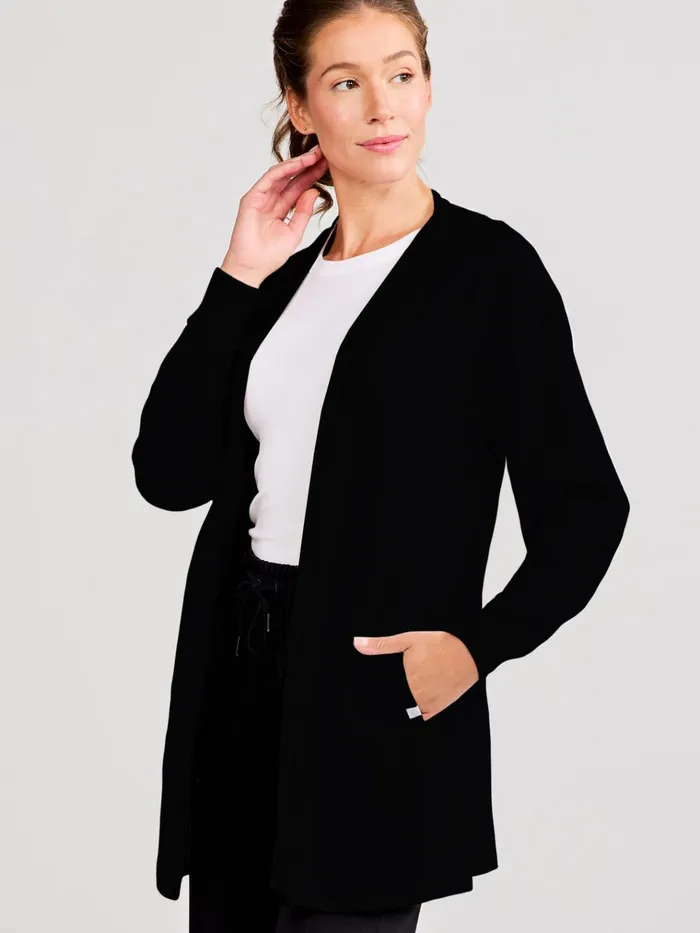 Lounge Women Tasc Performance Varsity Letterman French Terry Cardigan