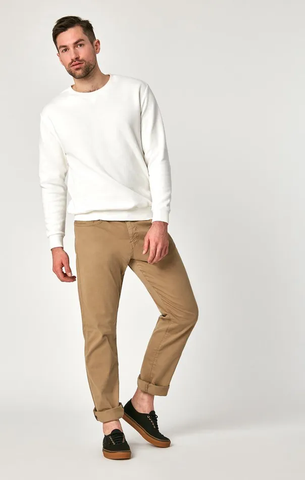 Matt Straight Leg In British Khaki Twill Men Mavi Jeans Pants