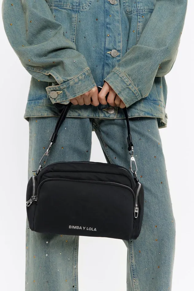 Medium Black Pocket Crossbody Bag Dark Anthracite Women Bimba Y Lola Crossbody Bags