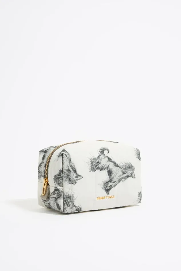 Medium Gray Pencil Greyhound Print Nylon Makeup Case Galgo Lapiz Grey Women Bimba Y Lola Vanity Pouches Medium Gray Pencil Greyhound Print Nylon Makeup Case Galgo Lapiz Grey Women Bimba Y Lola Vanity Pouches