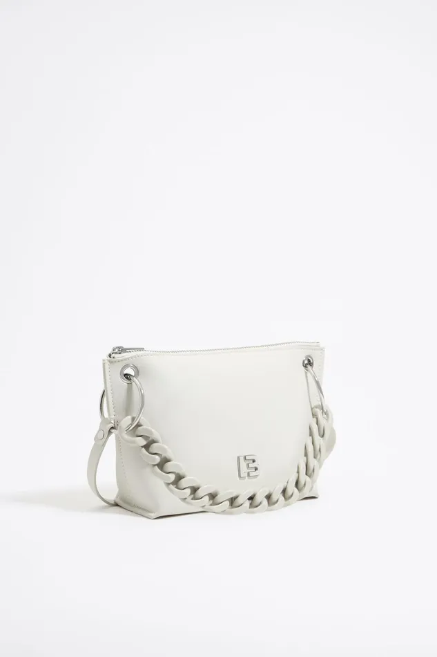 Medium Offwhite Leather Trapezium Bag Off White Women Bimba Y Lola Crossbody Bags