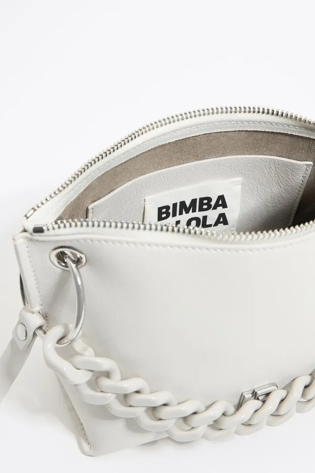 Medium Offwhite Leather Trapezium Bag Off White Women Bimba Y Lola Crossbody Bags Medium Offwhite Leather Trapezium Bag Off White Women Bimba Y Lola Crossbody Bags