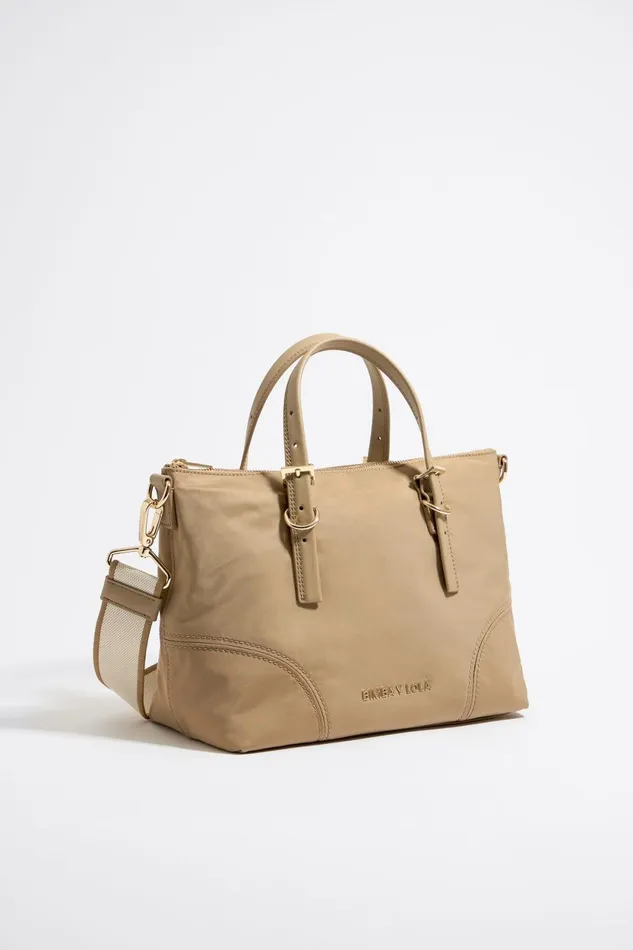Medium Tan Nylon Shopper Bag Tan Women Bimba Y Lola Shoppers