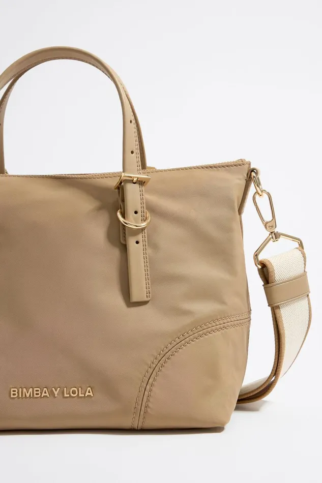 Medium Tan Nylon Shopper Bag Tan Women Bimba Y Lola Shoppers