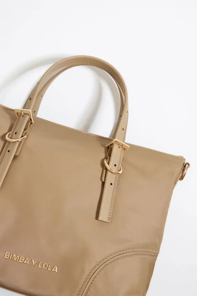 Medium Tan Nylon Shopper Bag Tan Women Bimba Y Lola Shoppers