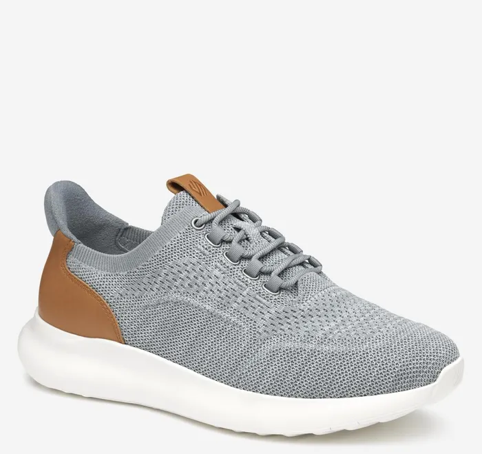 Men Amherst 20 Knit Plain Toe Gray Heathered Knit JohnstonandMurphy LaceUps