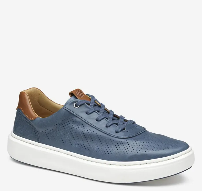 Men Anders Perfed UThroat Navy Full Grain JohnstonandMurphy LaceUps