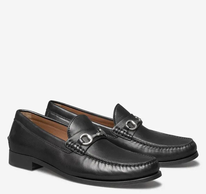 Men Baldwin Bit Loafer Black Sheepskin JohnstonandMurphy SlipOns and Loafers