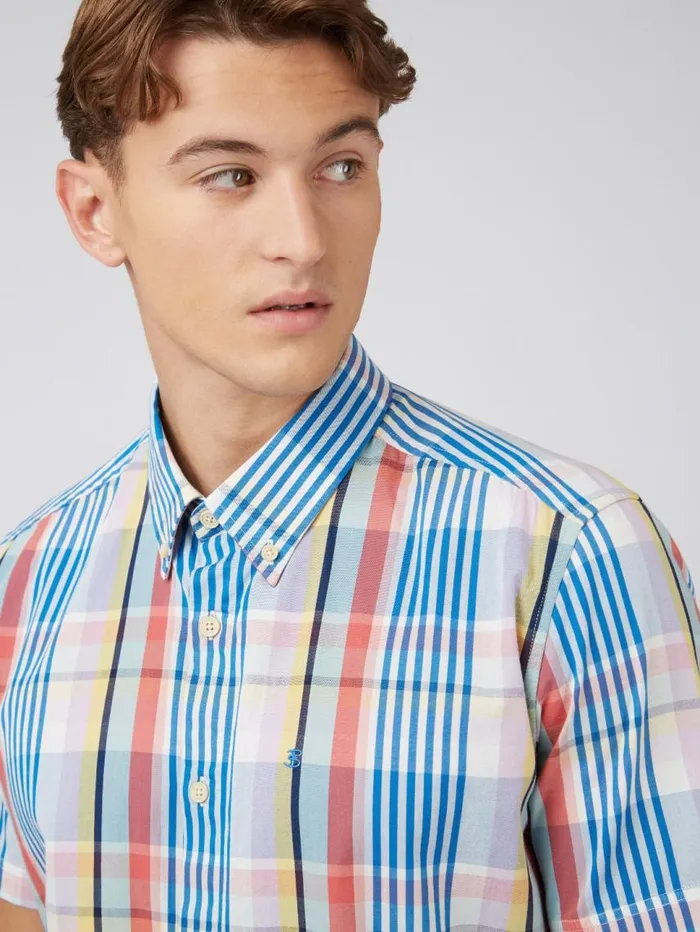 Men Ben Sherman Heritage Check Shirts Multicolour Check ShortSleeve Shirt