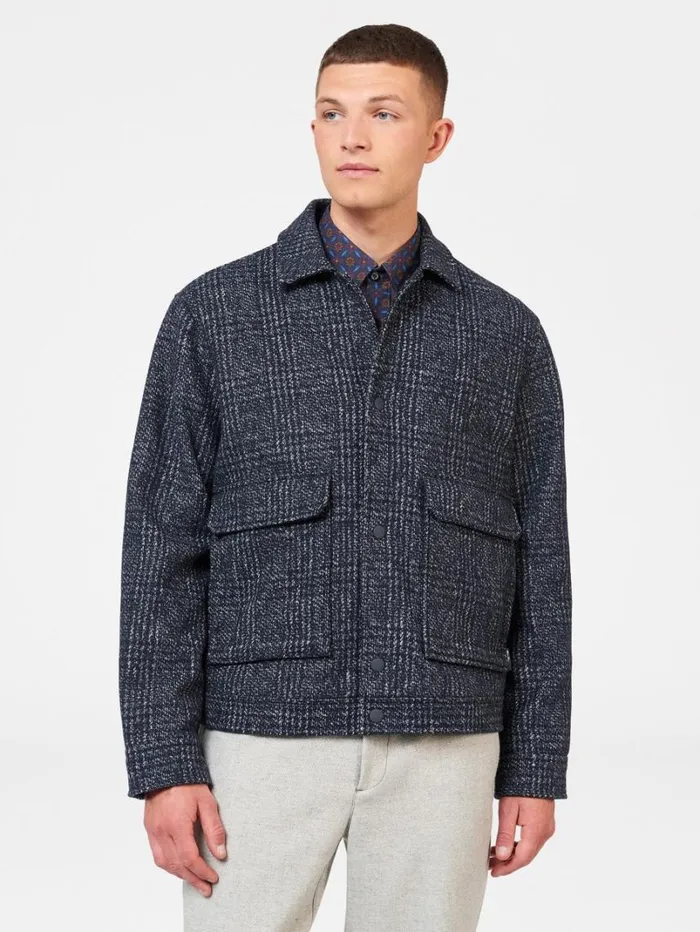 Men Ben Sherman Jackets and Outerwear Wool Blend Blouson Jacket 8211 Midnight Men Ben Sherman Jackets and Outerwear Wool Blend Blouson Jacket 8211 Midnight