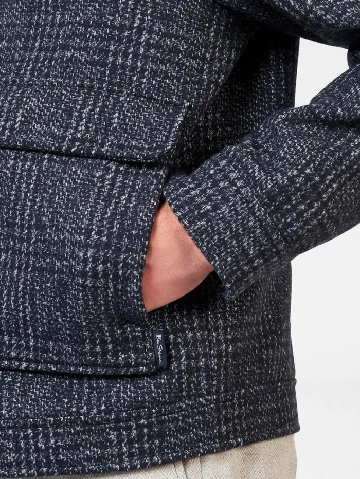 Men Ben Sherman Jackets and Outerwear Wool Blend Blouson Jacket 8211 Midnight Men Ben Sherman Jackets and Outerwear Wool Blend Blouson Jacket 8211 Midnight