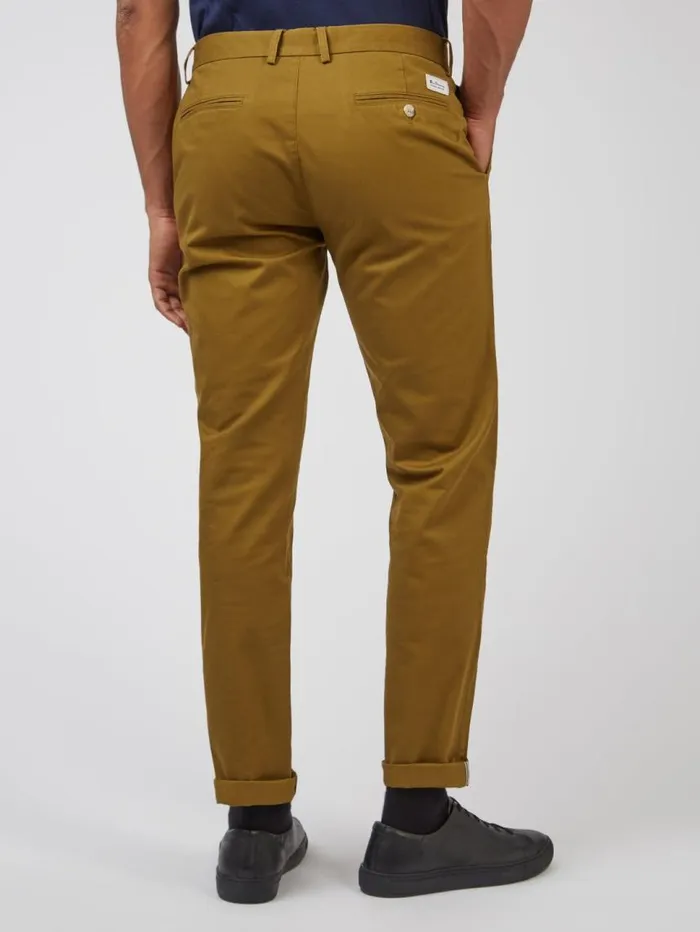 Men Ben Sherman Pants and Chinos Signature Slim Stretch Chino Pant 8211 Bronze