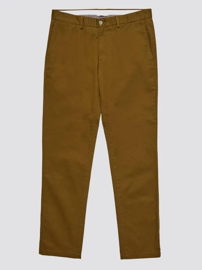 Men Ben Sherman Pants and Chinos Signature Slim Stretch Chino Pant 8211 Bronze