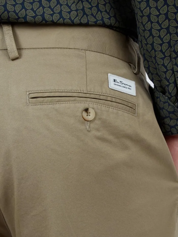 Men Ben Sherman Pants and Chinos Signature Slim Stretch Chino Pant 8211 Stone