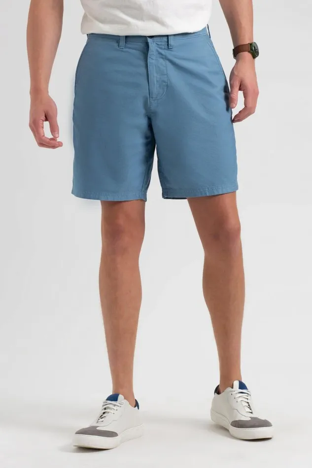Men Ben Sherman Shorts Beatnik Oxford Garment Dye Slim Short 8211 Dusty Blue