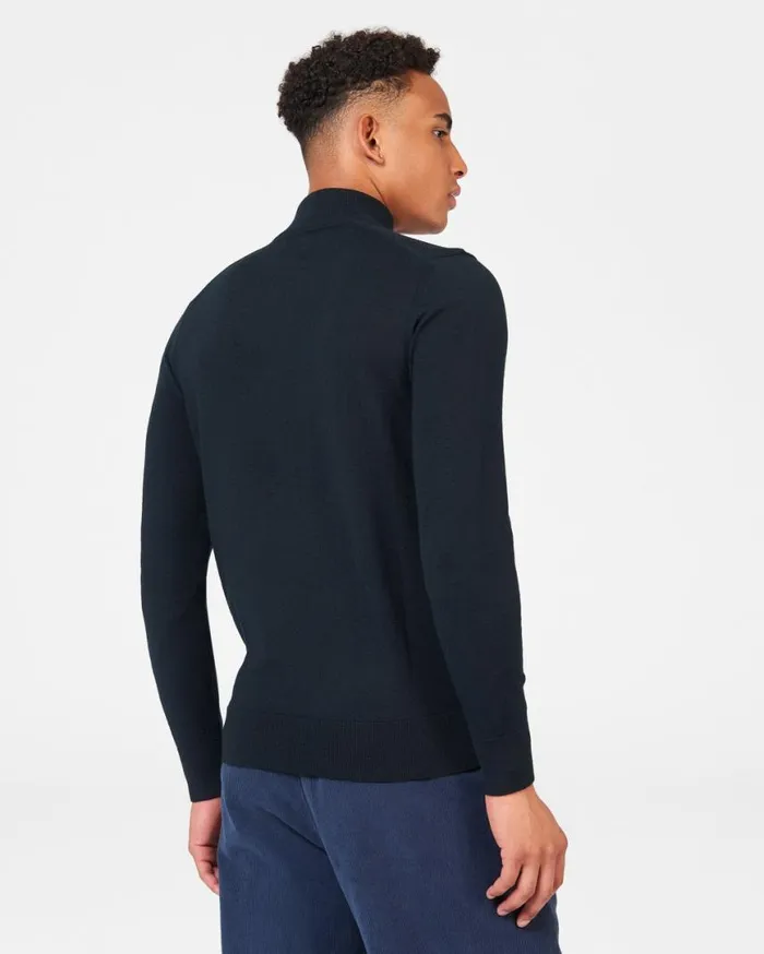 Men Ben Sherman Sweaters and Knits Merino Knit HalfZip Sweater 8211 Black Men Ben Sherman Sweaters and Knits Merino Knit HalfZip Sweater 8211 Black