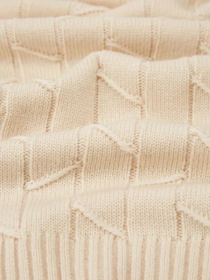 Men Ben Sherman Sweaters and Knits Patterned Knit RollNeck Sweater 8211 Ivory