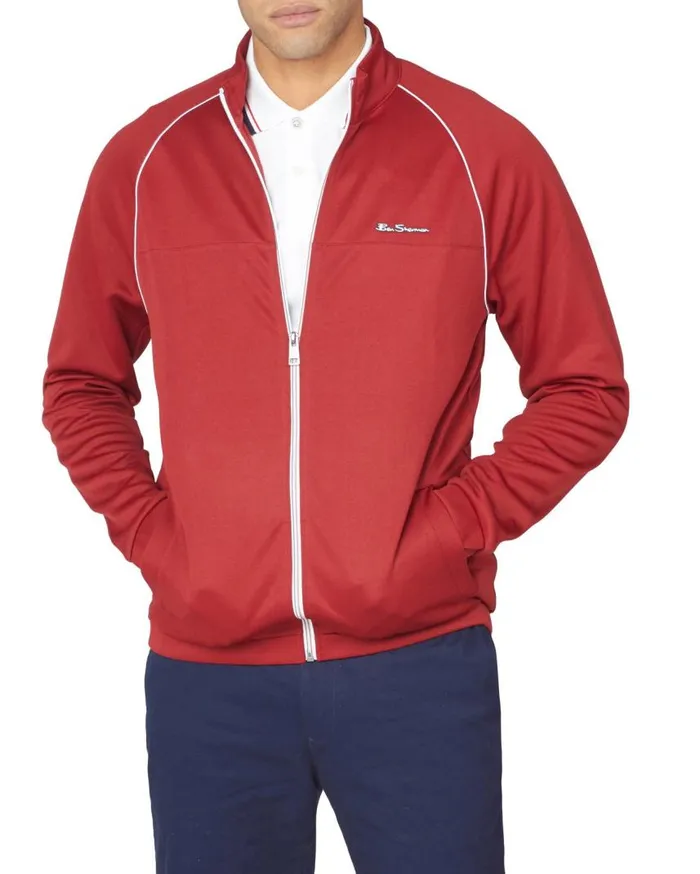 Men Ben Sherman Sweatshirts and Hoodies Tricot ZipThrough Track Jacket 8211 Red Men Ben Sherman Sweatshirts and Hoodies Tricot ZipThrough Track Jacket 8211 Red